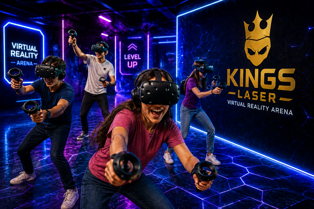 Virtual Reality bei Kings Laser – VR-Spieler in der VR Arena